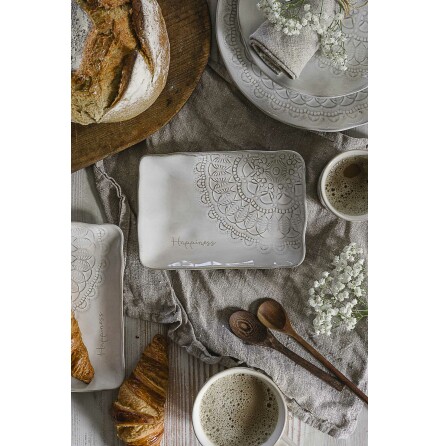 Majas rektangul�ra Happiness fat vitt