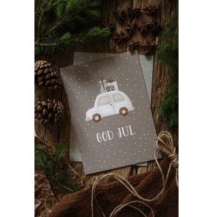 Majas Julkort God Jul ( med bil )
