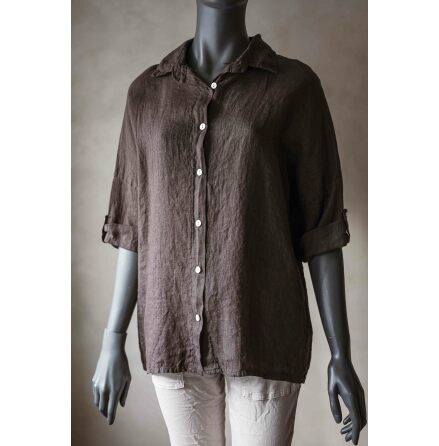 Lea Skjorta Linne Coffee