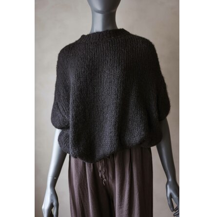 Lena Stickad Tr�ja Kort �rm Svart